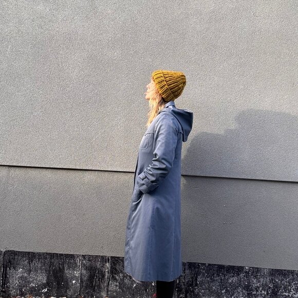 VTG Western Slate Blue A-Line Trench Coat with Zip-in Lining - Picture 5 of 13